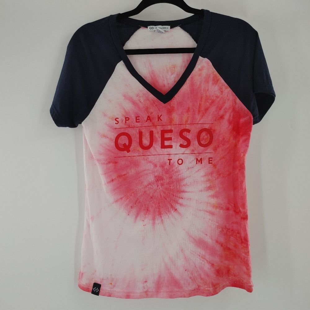 Cents of style speak Queso to me diy tie dye t-shirt multicolor size Medium